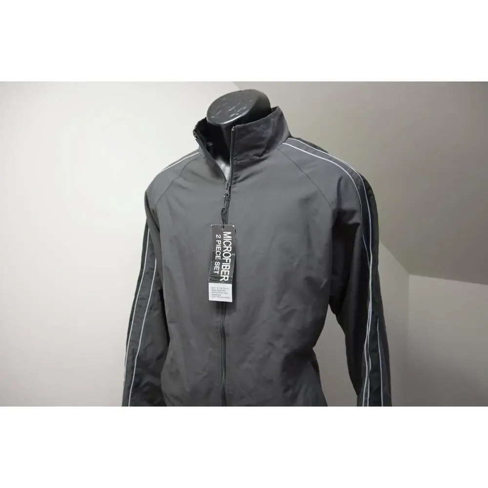 Weatherproof Windbreaker Microfiber Jacket Gray Long Sleeve Mens Size Medium NEW